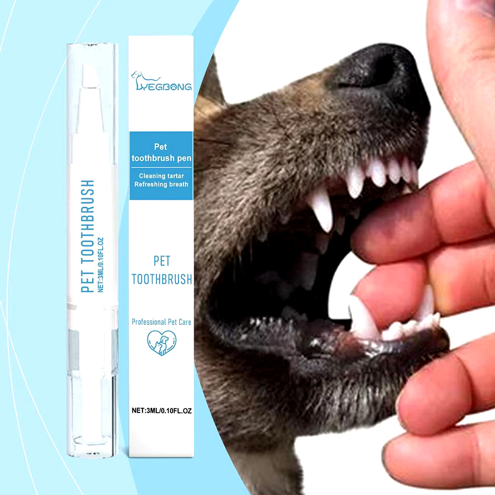 Pet Dental Care Toothbrush Pen Set | Dog Tartar Remover & Bad Breath Eliminator for Healthy Teeth