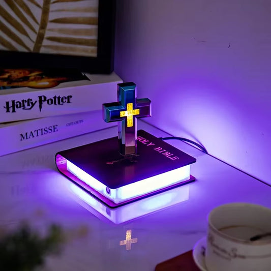 Magnetic Levitation Starry Sky Cross Ornament – Anti-Gravity Luxury LED Decor Gift