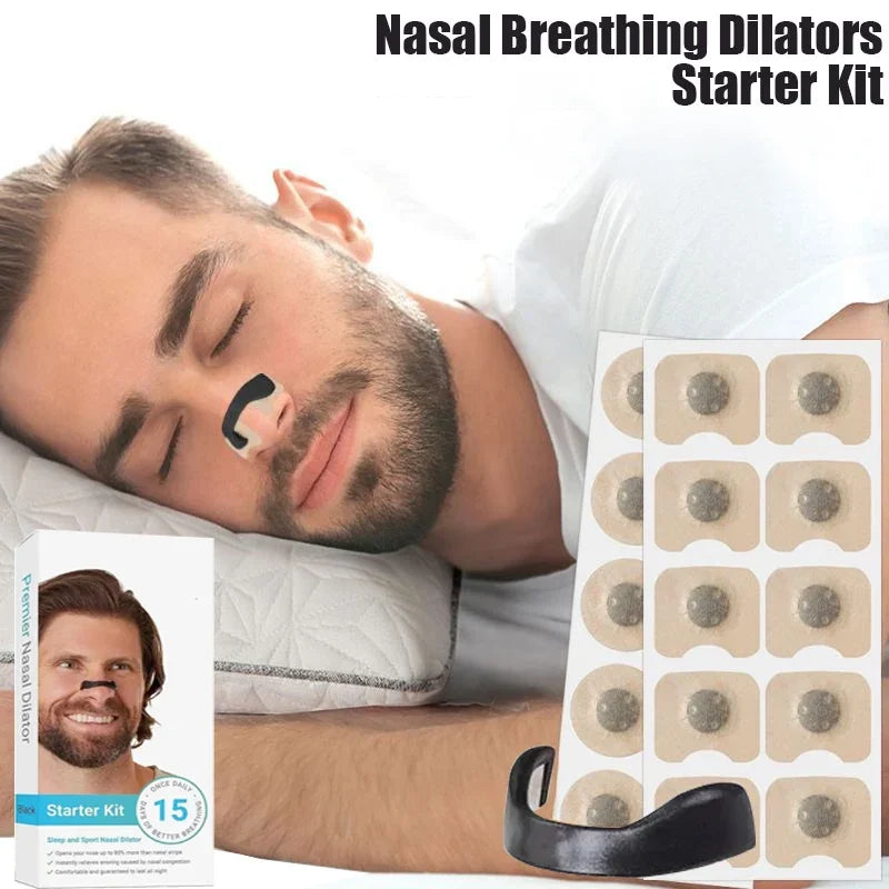 🌙 "15 Pairs Magnetic Nasal Strips – Anti-Snoring Breathing Aid for Better Sleep 