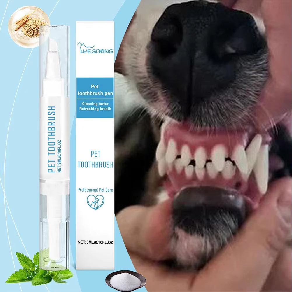 Pet Dental Care Toothbrush Pen Set | Dog Tartar Remover & Bad Breath Eliminator for Healthy Teeth