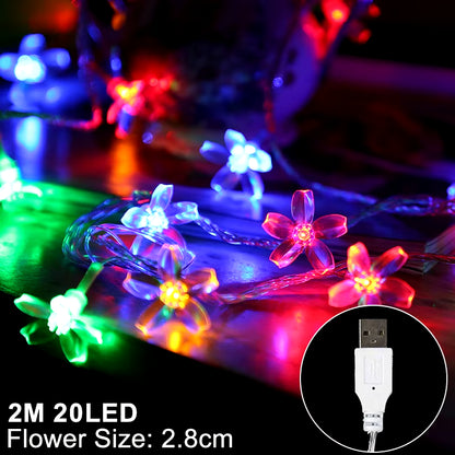 Snowflake LED Hanging Lights - Christmas Garland Decor for Trees, Homes & More