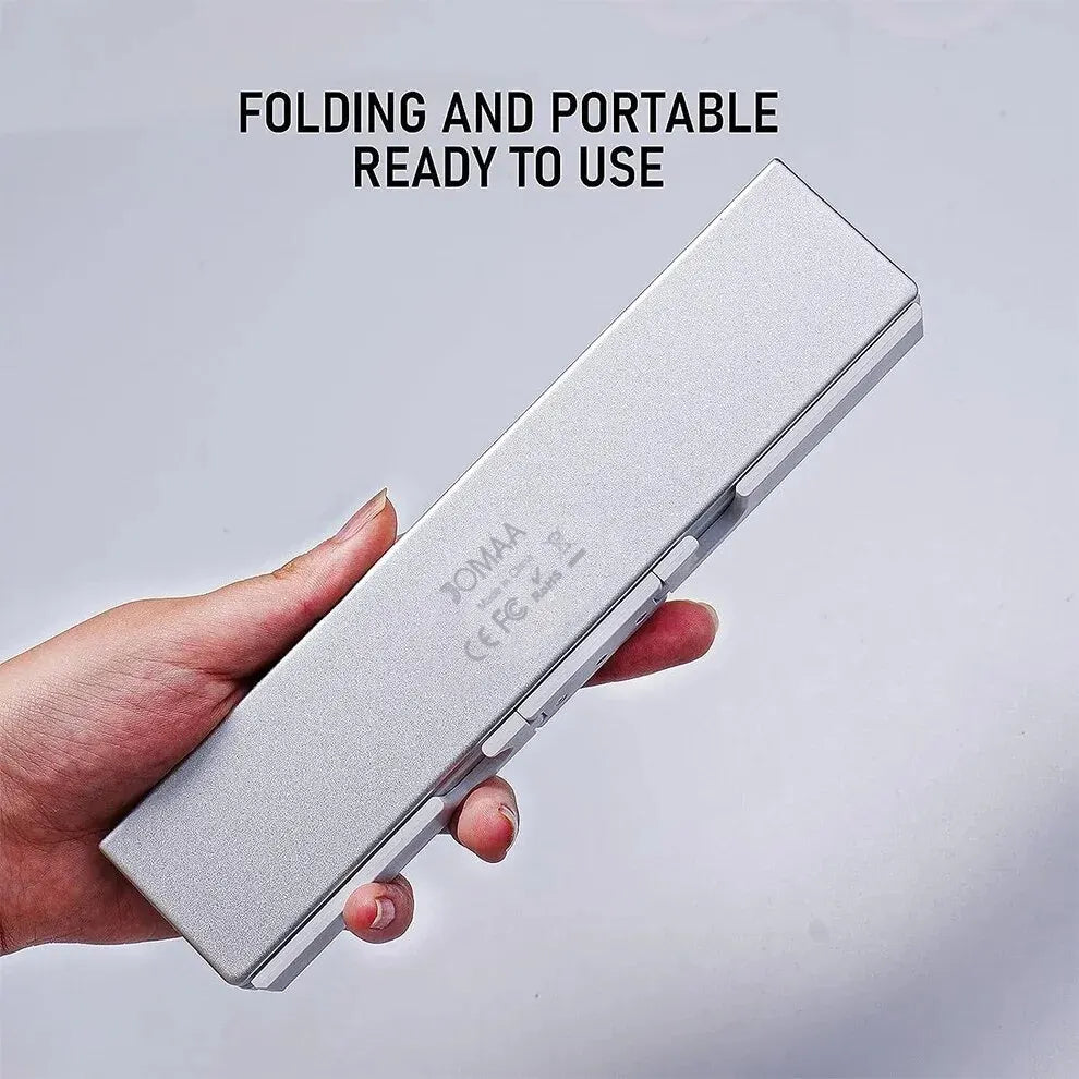 Ultra Mini Foldable Bluetooth Keyboard with Magnetic Stand & Aluminum Alloy Design