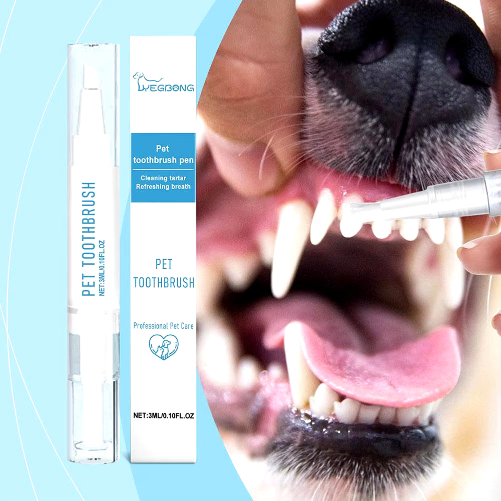 Pet Dental Care Toothbrush Pen Set | Dog Tartar Remover & Bad Breath Eliminator for Healthy Teeth