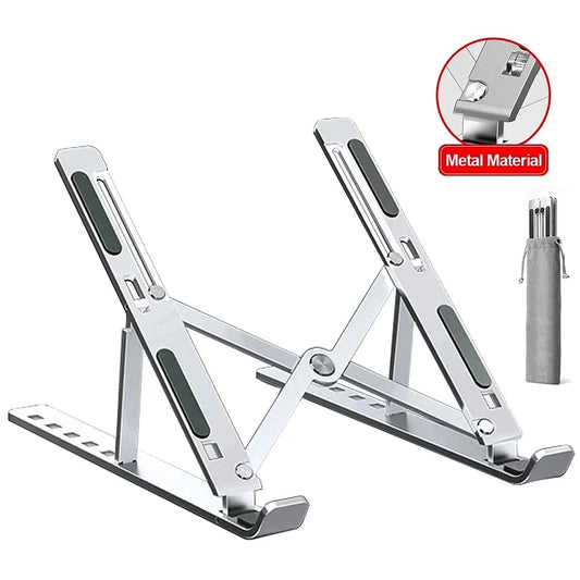 Aluminum Alloy Laptop Stand – Adjustable, Foldable & Portable Notebook