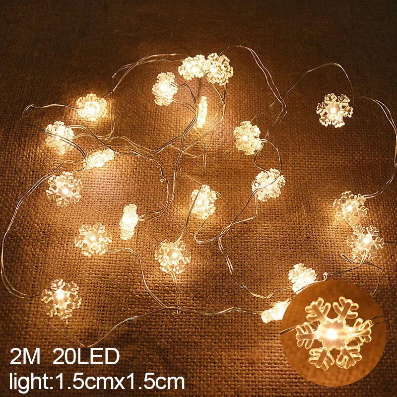 Snowflake LED Hanging Lights - Christmas Garland Decor for Trees, Homes & More